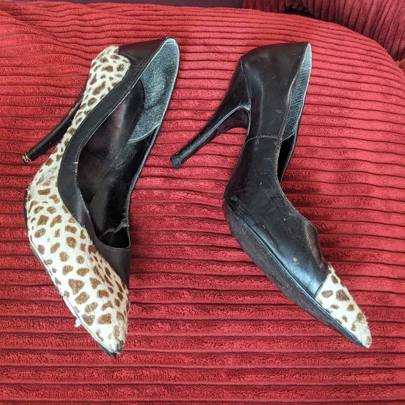 Underground Shoes Animal Print Winklepicker Court Pumps Imperfect Please Read - Picture 4 of 13